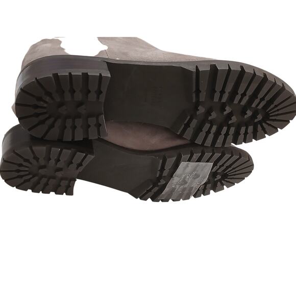 Stuart Weitzman Shearling Parka Over Knee Boots Sz 8 M Taupe Suede Leather 50/50 - Picture 9 of 14